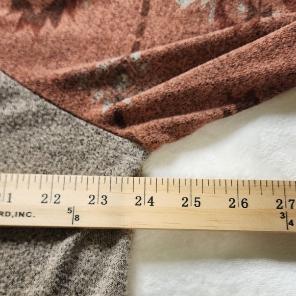 Maurices Long Sleeve Top, Gathered Waist - Western Print, XXL - Picture 5 of 6